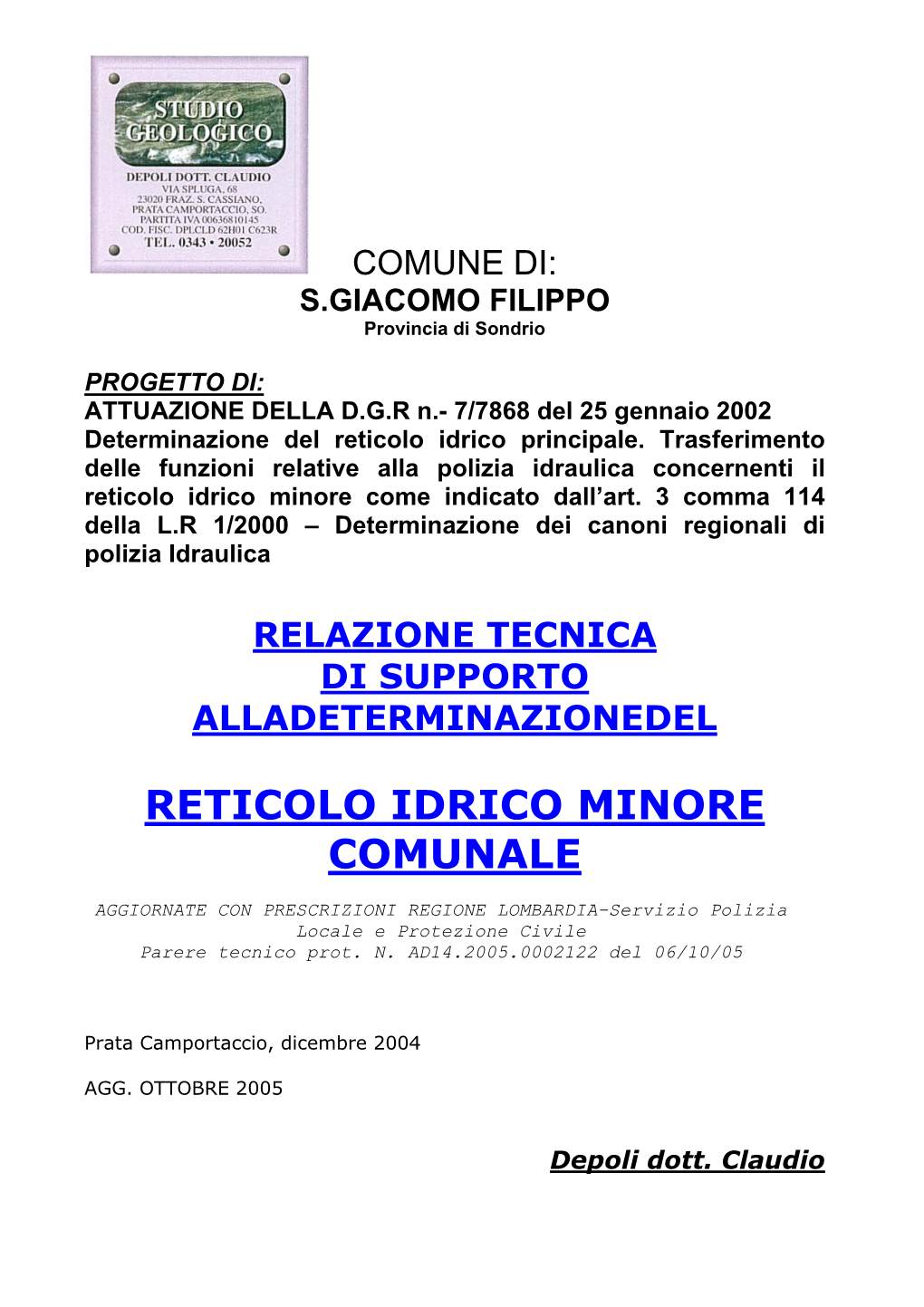 Reticolo Idrico Minore Comunale