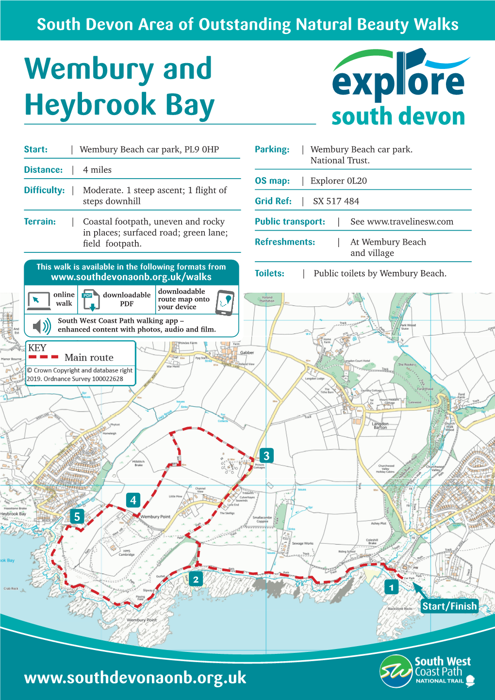 South Devon Area of Outstanding Natural Beauty Walks Wembury and Heybrook Bay Exp Ore South Devon