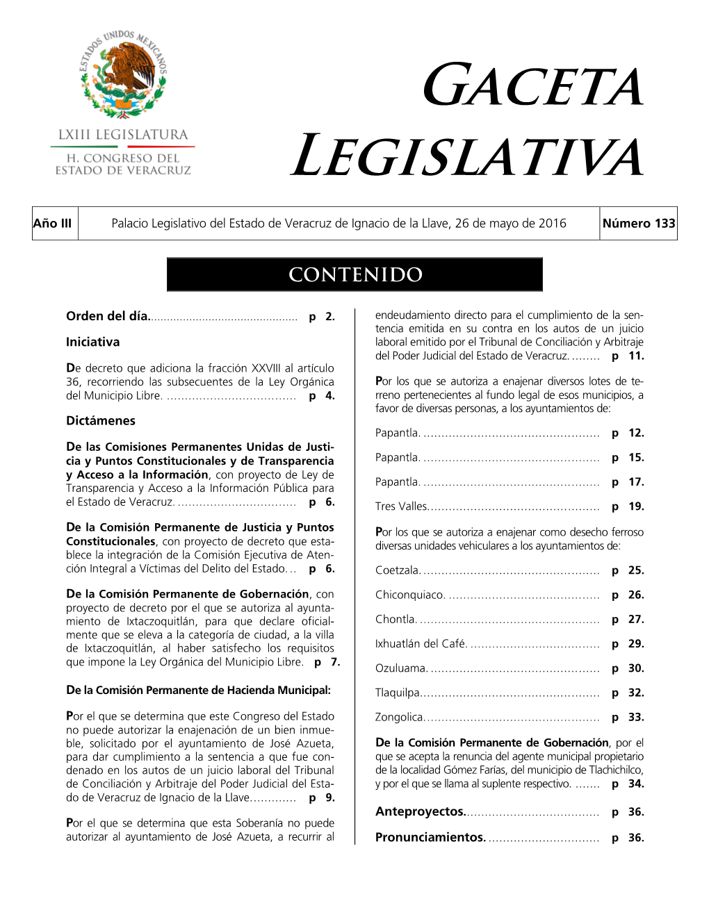 Gaceta Legislativa