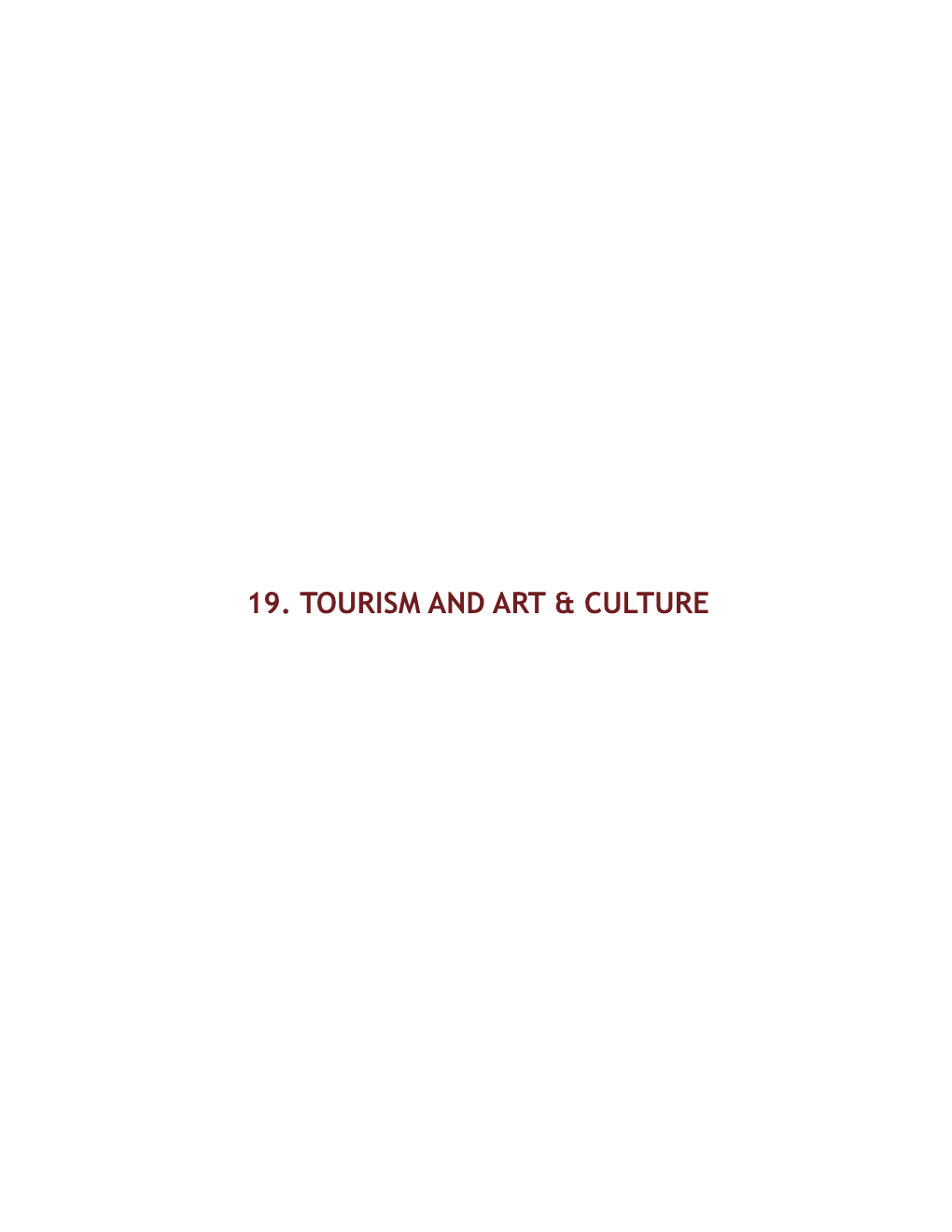 19. Tourism and Art & Culture
