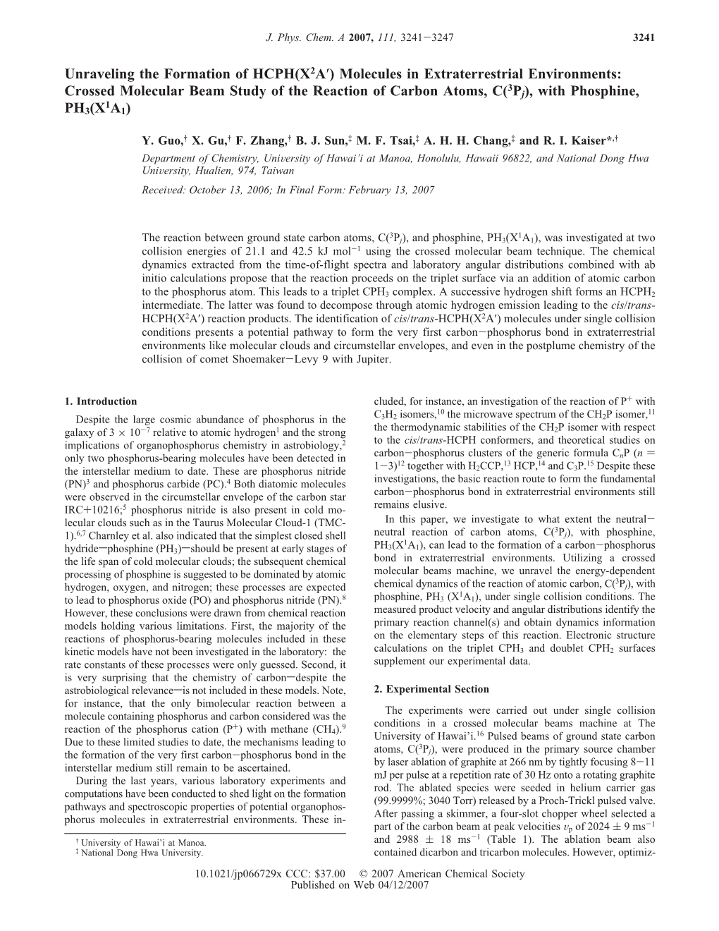 Unraveling the Formation of HCPH(X2A′) Molecules In