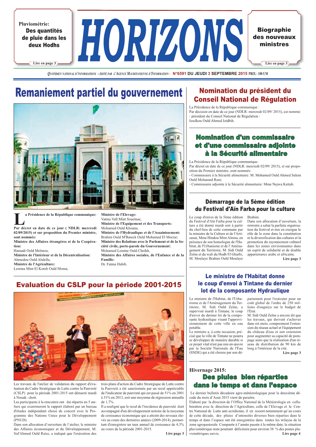 Remaniement Partiel Du Gouvernement Nomination Du