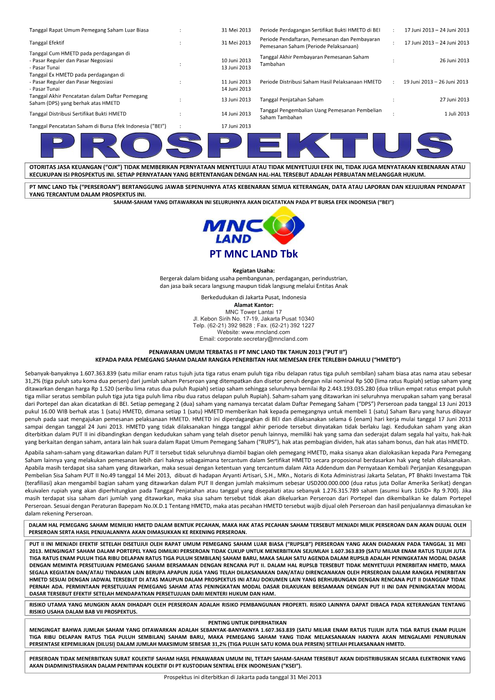 Prospektus PUT II