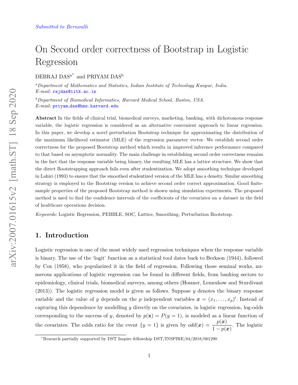 On Second Order Correctness of Bootstrap in Logistic Regression