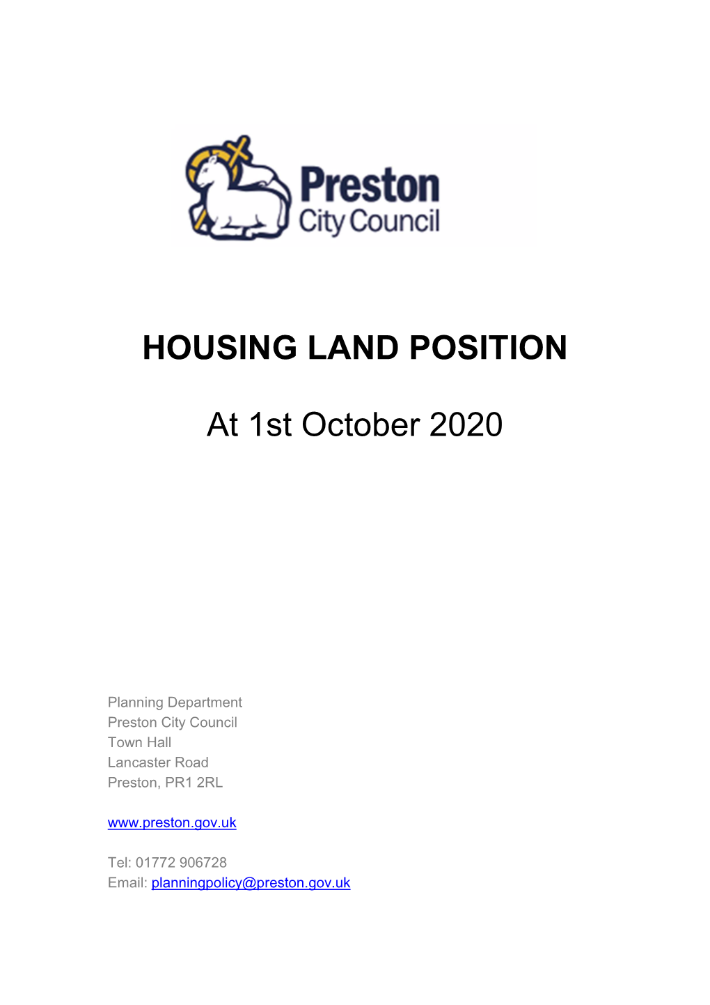 Housing Land Position at 1St October 2020