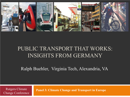 Public Transport That Works: Insights from Germany