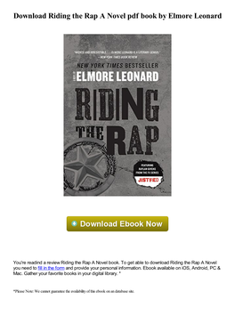 Download Riding the Rap a Novel Pdf Book by Elmore Leonard