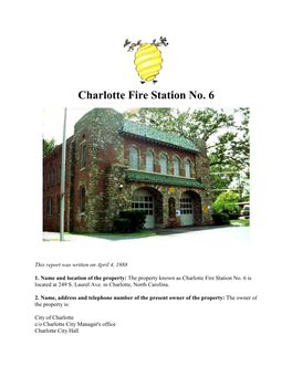 Charlotte Fire Station No. 6