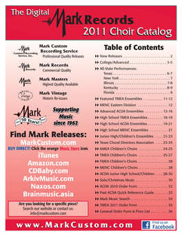 Choir Catalog 2011
