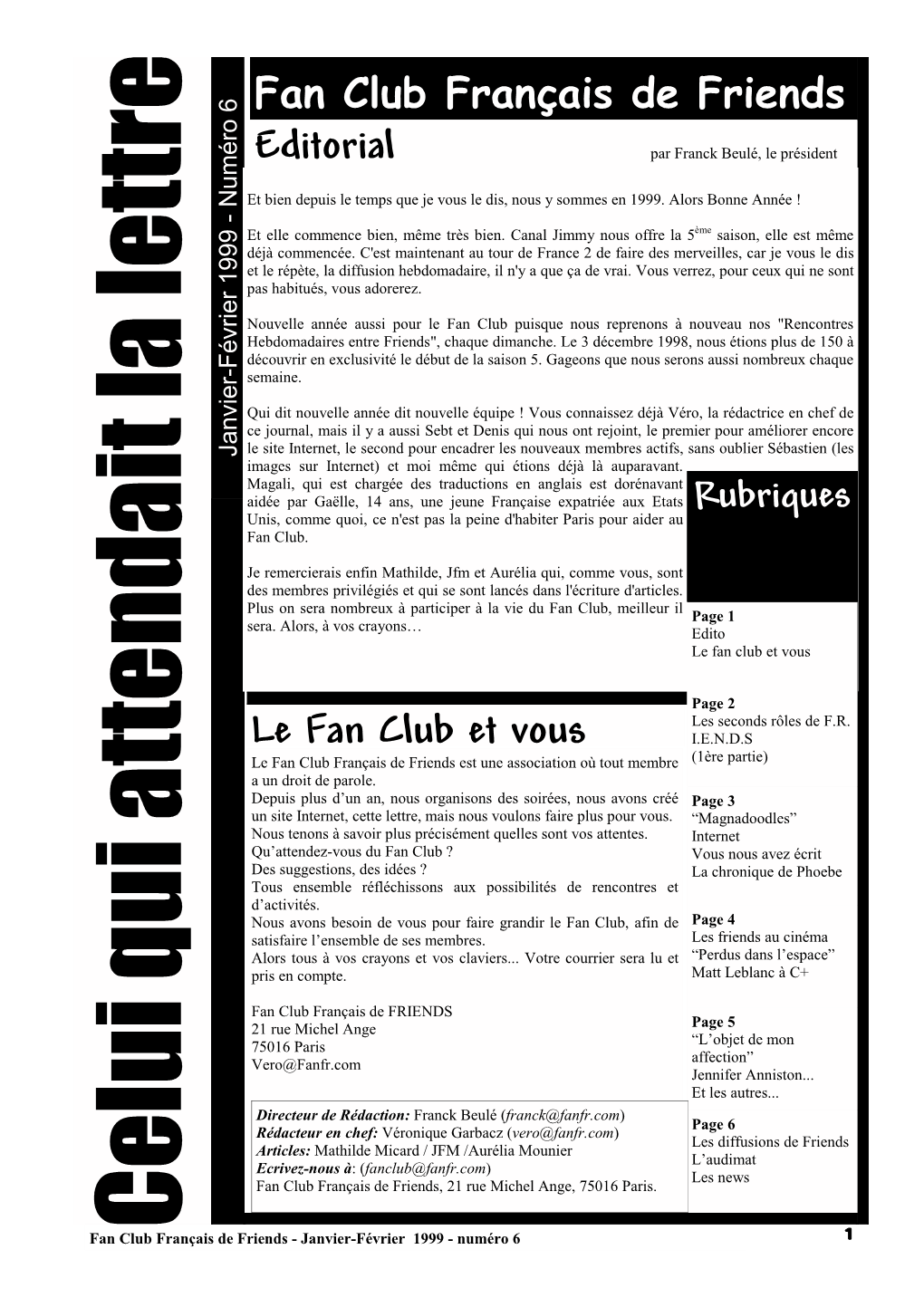 Le Fan Club Et Vous Editorial