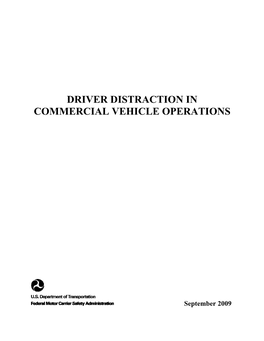 Driver Distraction in Commercial Vehicle Operations