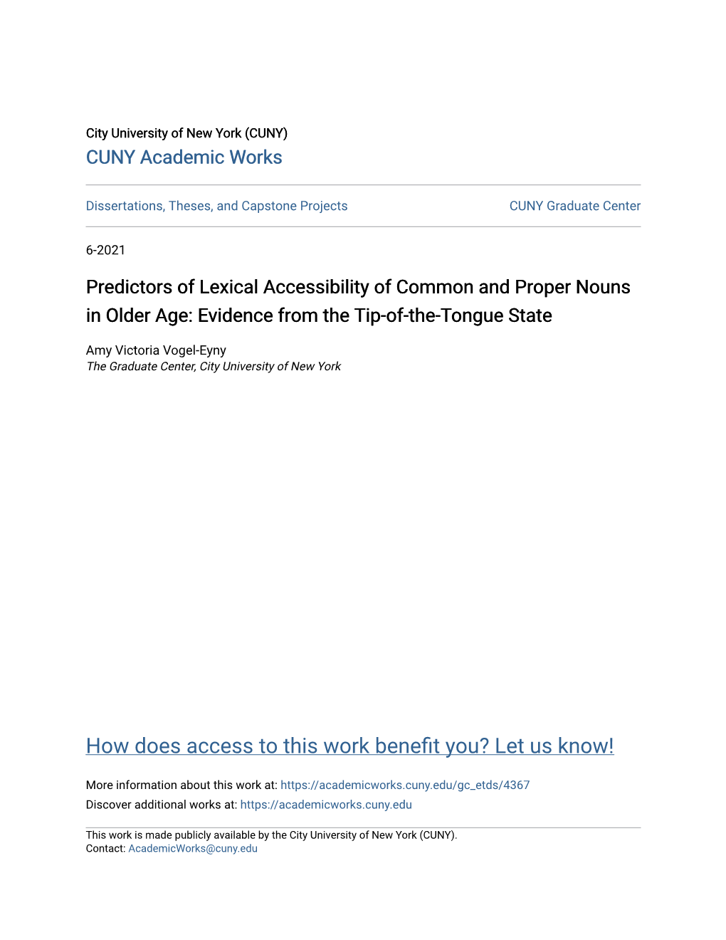 Predictors of Lexical Accessibility of Common and Proper Nouns in Older Age: Evidence from the Tip-Of-The-Tongue State