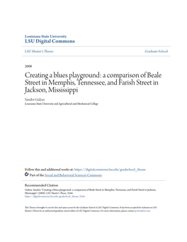 A Comparison of Beale Street in Memphis, Tennessee, and Farish Street in Jackson, Mississippi