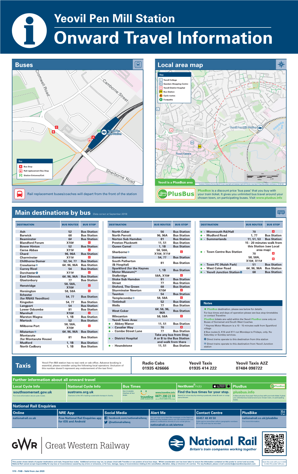 Yeovil Pen Mill Station I Onward Travel Information Buses Local Area Map