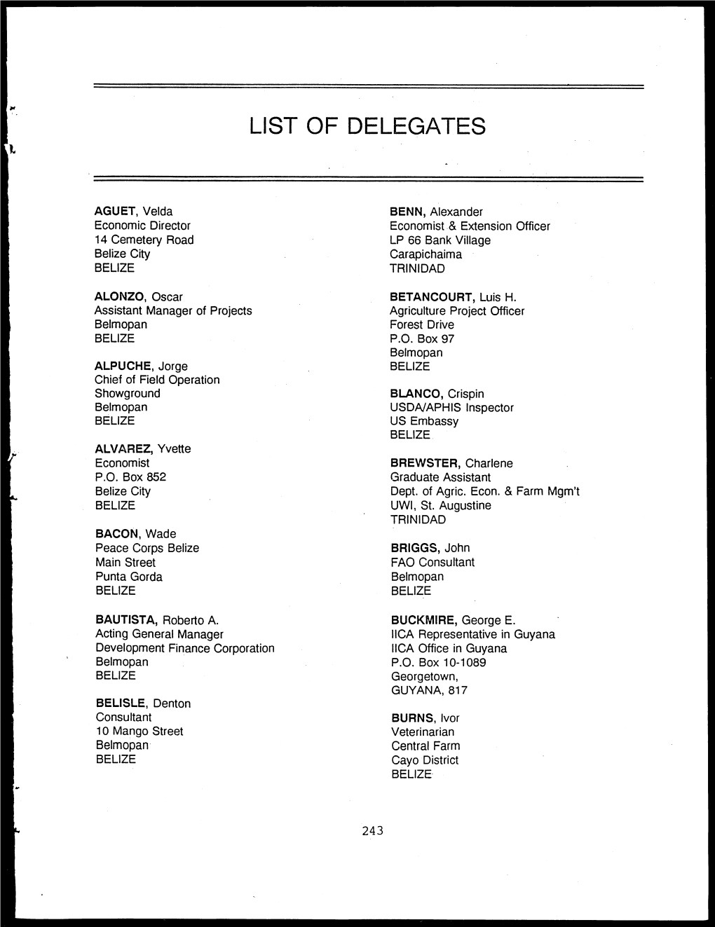 List of Delegates