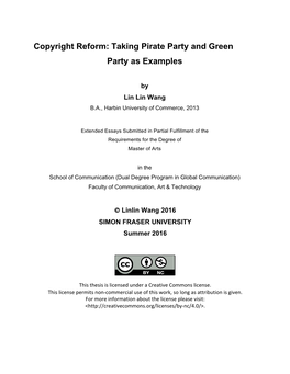 Copyright Reform: Taking Pirate Party and Green Party As Examples