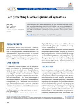 Late Presenting Bilateral Squamosal Synostosis
