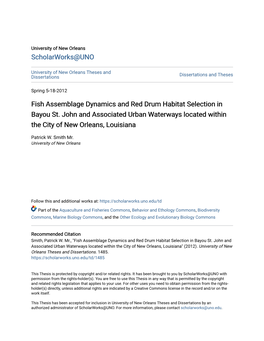Fish Assemblage Dynamics and Red Drum Habitat Selection in Bayou St