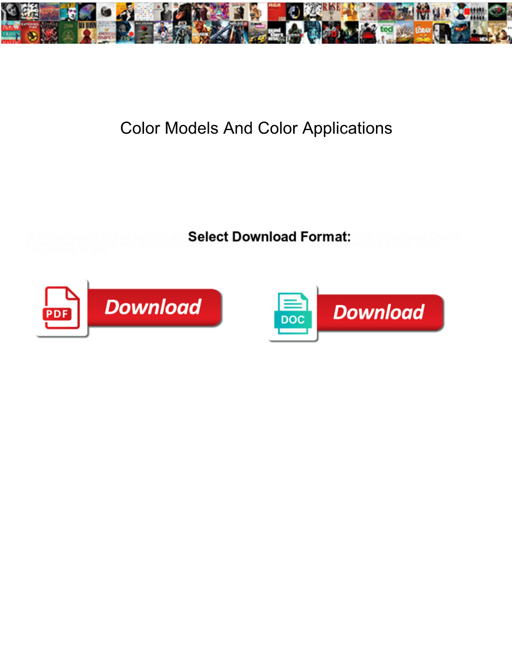 Color Models and Color Applications