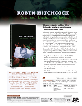 ROBYN HITCHCOCK Sex, Food, Death… and Insects