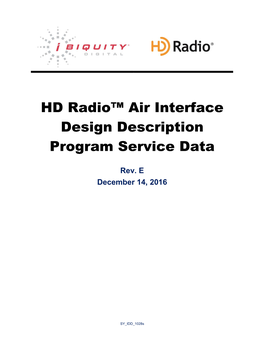 Rev. E HD Radio Air Interface Design