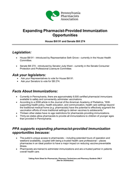 Expanding Pharmacist-Provided Immunization Opportunities