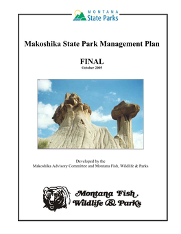 Makoshika State Park Management Plan FINAL