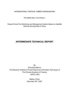 Intermediate Technical Report