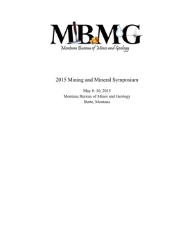 2015 Mining and Mineral Symposium