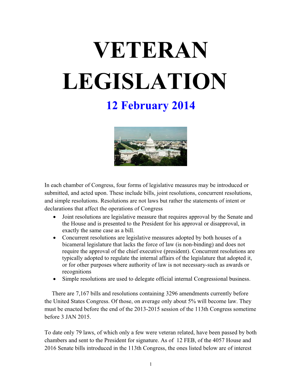 Veteran Legislation s2