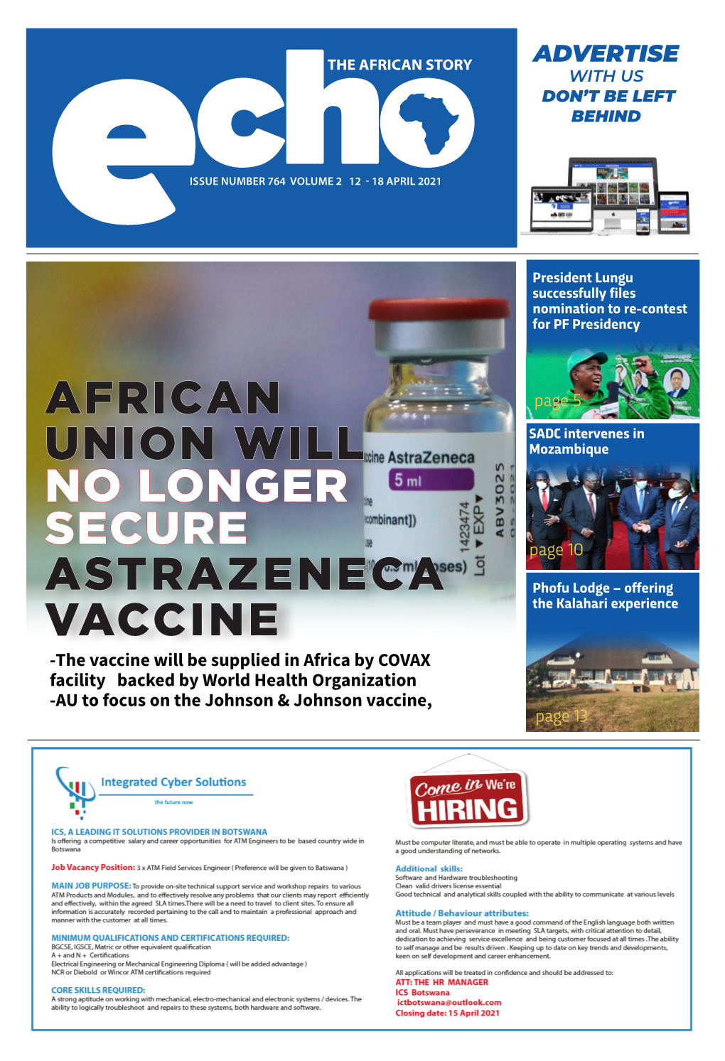 African Union Will No Longer Secure Astrazeneca Vaccine
