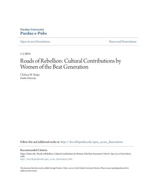 Cultural Contributions by Women of the Beat Generation Chelsea M