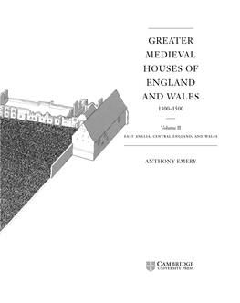 Greater Medieval Houses of England and Wales 1300–1500