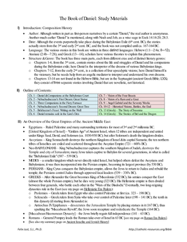 The Book of Daniel: Study Materials