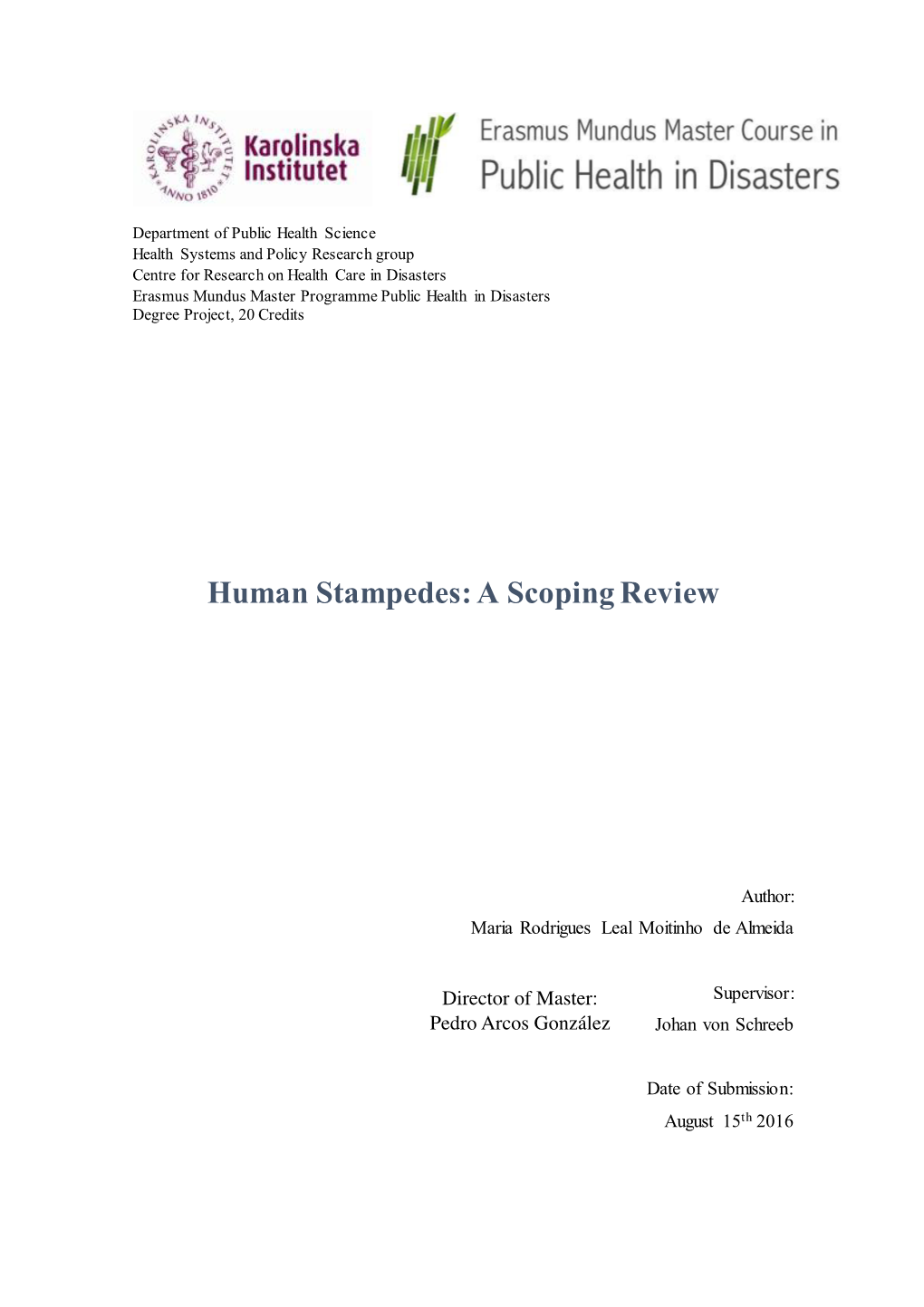 Human Stampedes: a Scoping Review