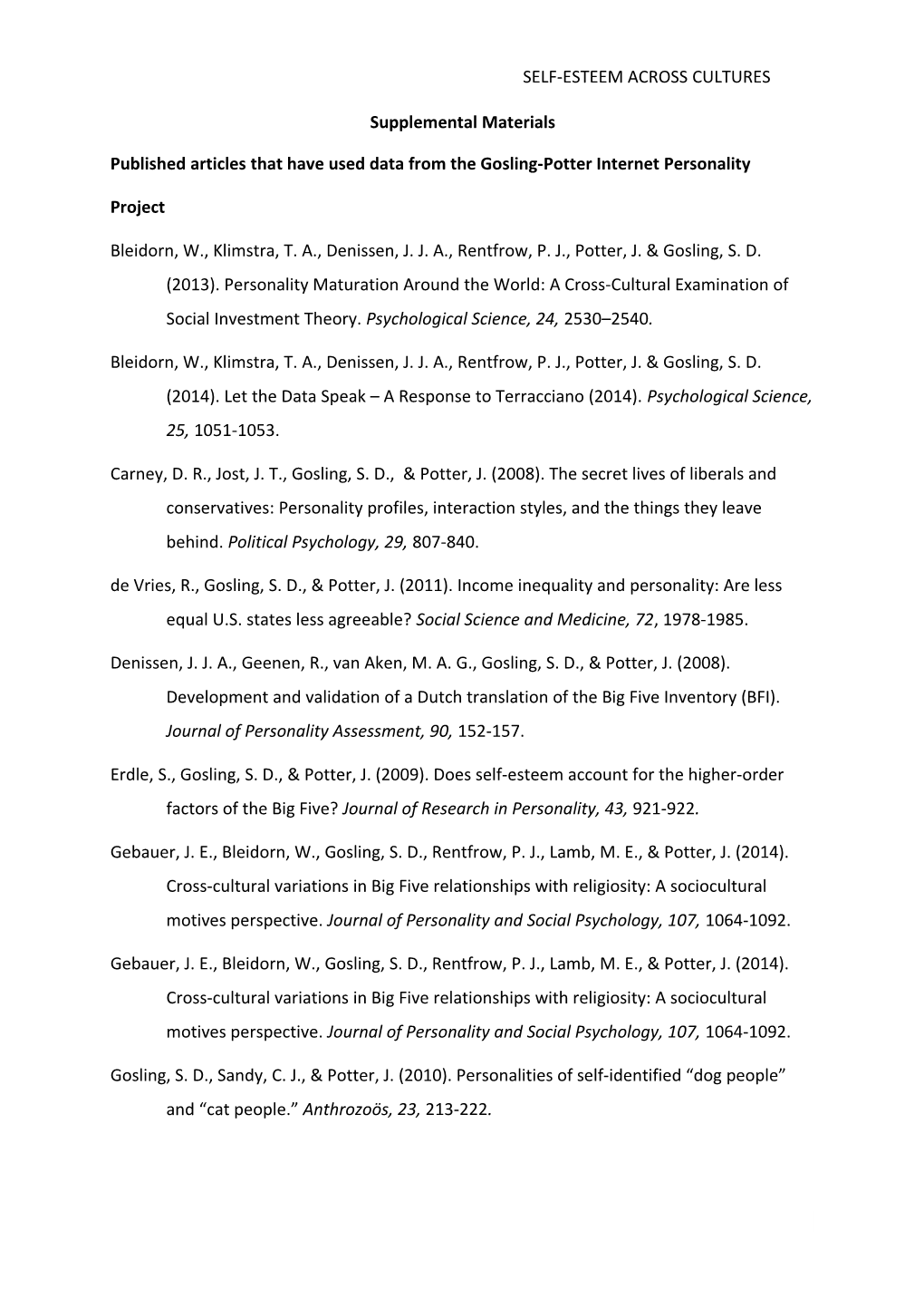 Fleeson (2001): 2 Affekt-Skalen (PANAS: PA Und NA) Und 5 Big Five-Skalen Wurden Durch Je 4 Bzw