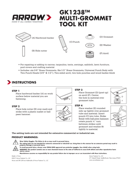 Gk1238tm Multi-Grommet Tool Kit