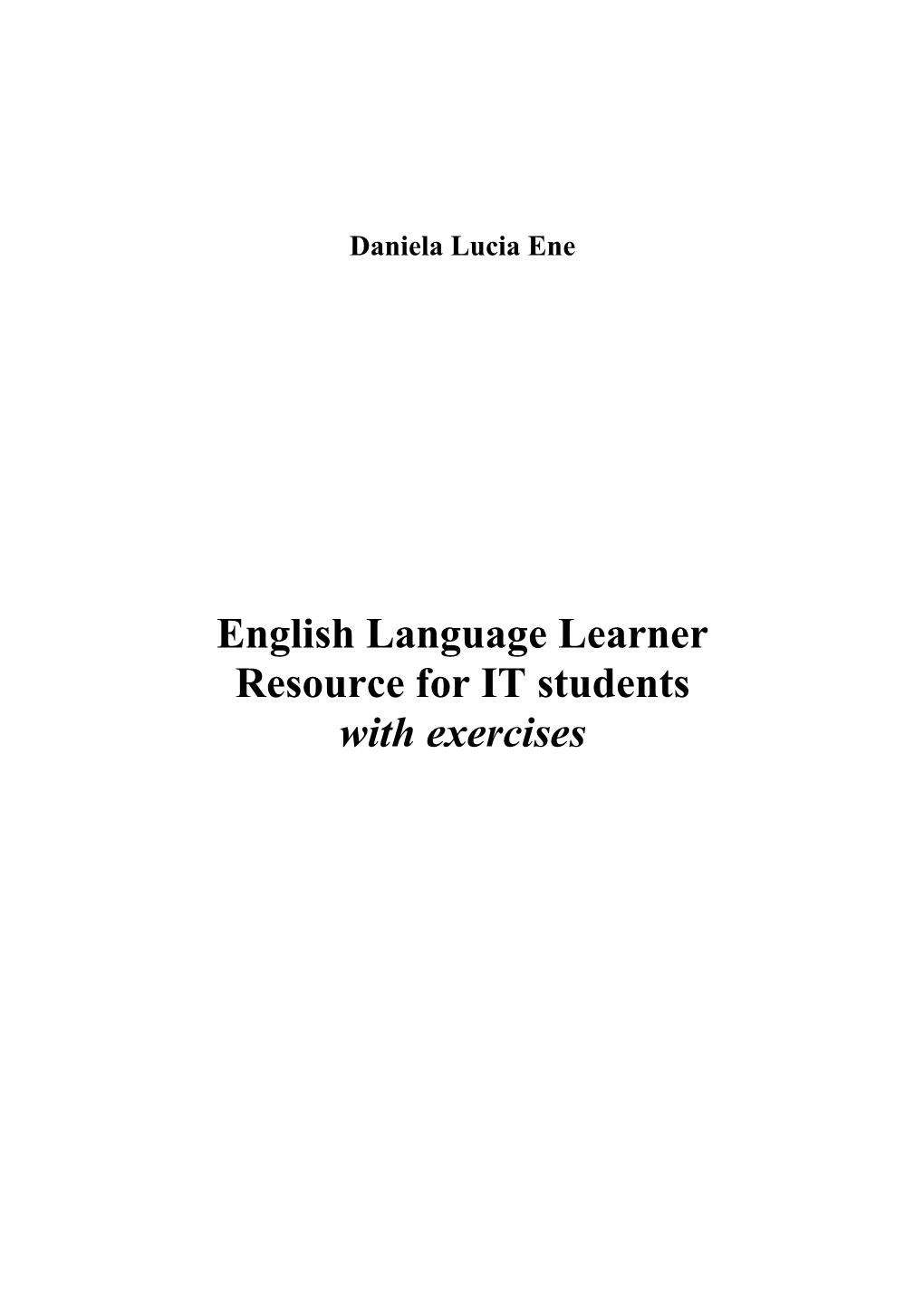 English Language Learner Resource for IT Students with Exercises