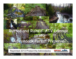 ATV Damage on the Adirondack Forest Preserve