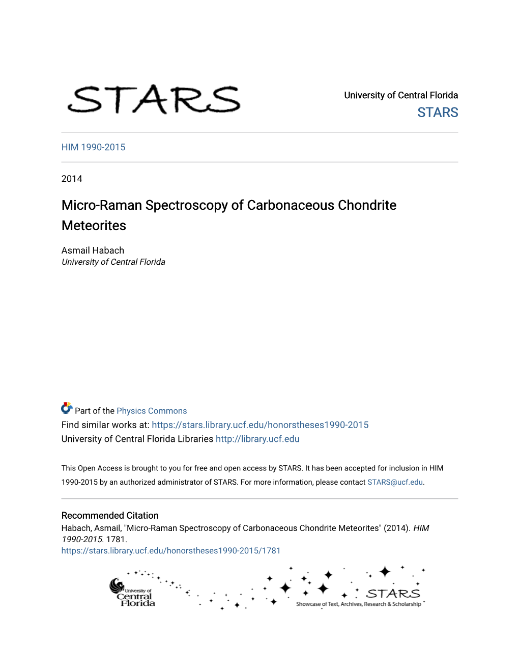 Micro-Raman Spectroscopy of Carbonaceous Chondrite Meteorites