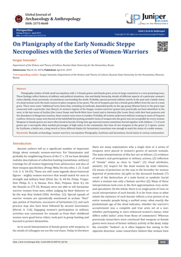 On Planigraphy of the Early Nomadic Steppe Necropolises with the Series of Women-Warriors