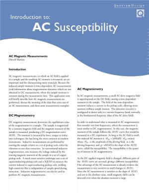 Introduction to AC Susceptibility