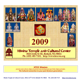 HTCC Mission Promote Social, Cultural, Religious & Spiritual Understanding Based Upon Hindu Religious Principles