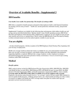 Overview of Available Benefits - Supplemental 2