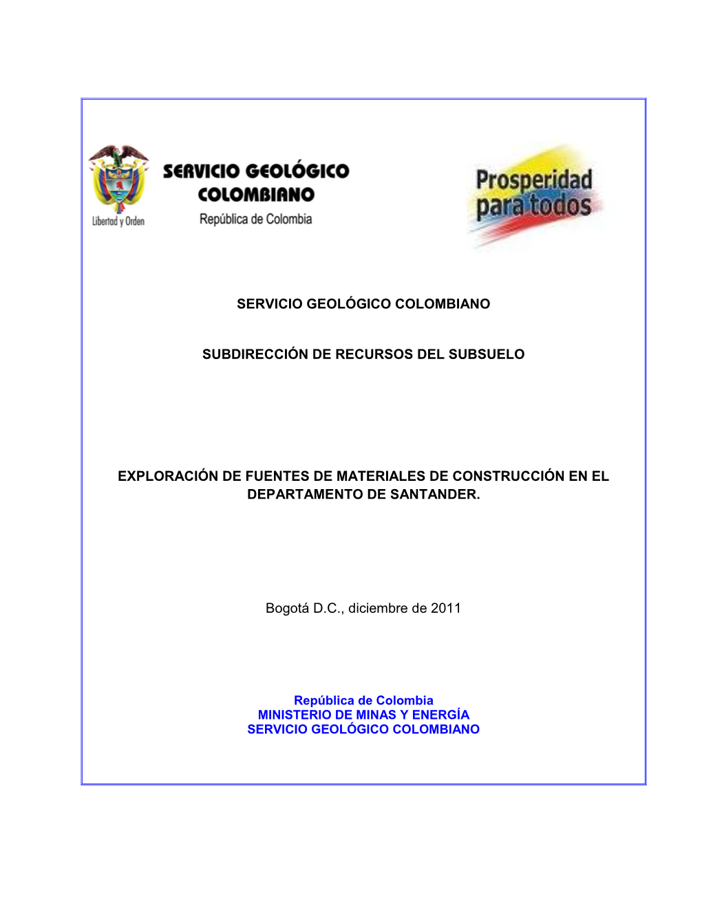 Servicio Geológico Colombiano Subdirección