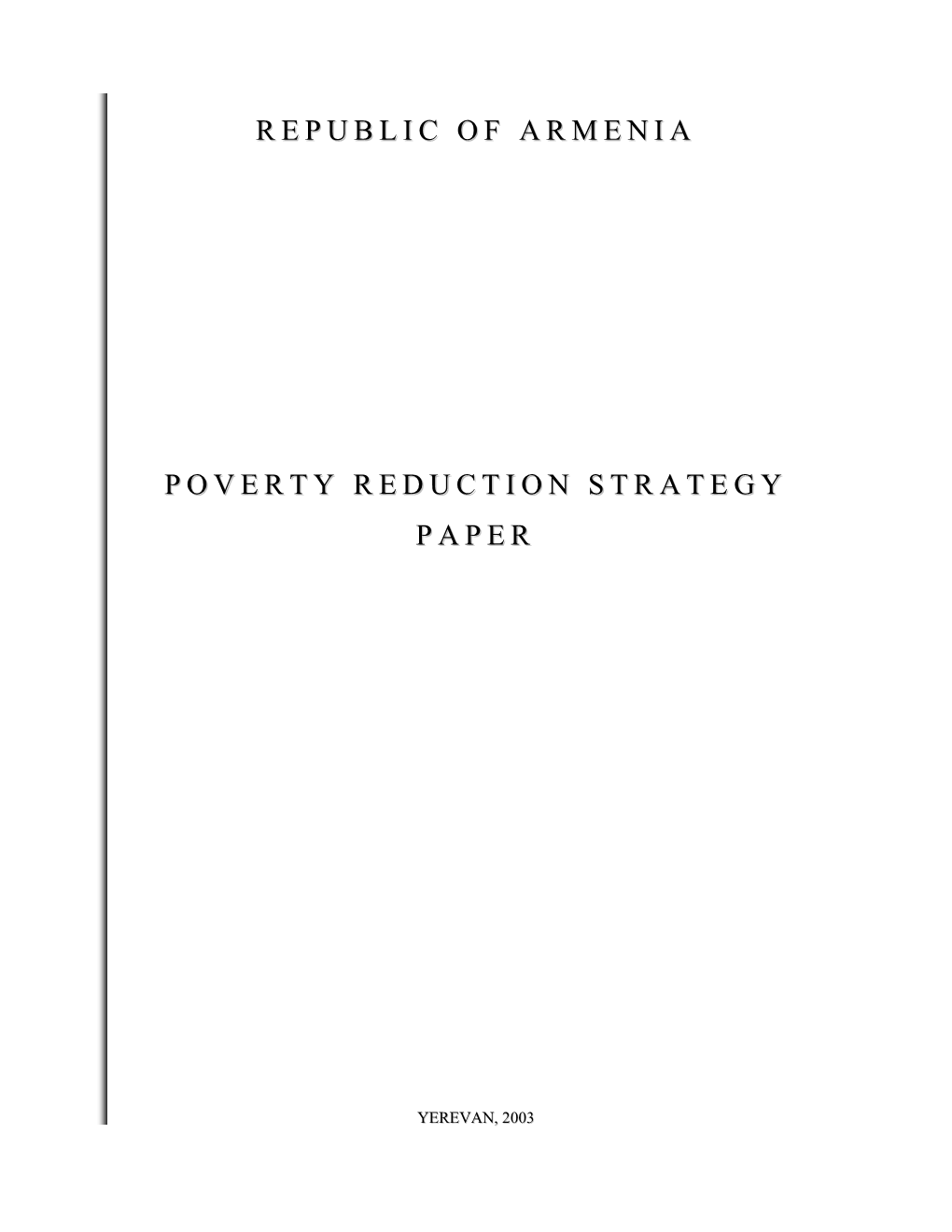 ARM 2003 Poverty Reduction Strategy Paper.Pdf