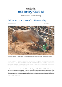 Jallikattu As a Spectacle of Patriarchy