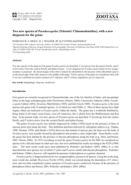 Zootaxa,Two New Species of Pseudoscopelus