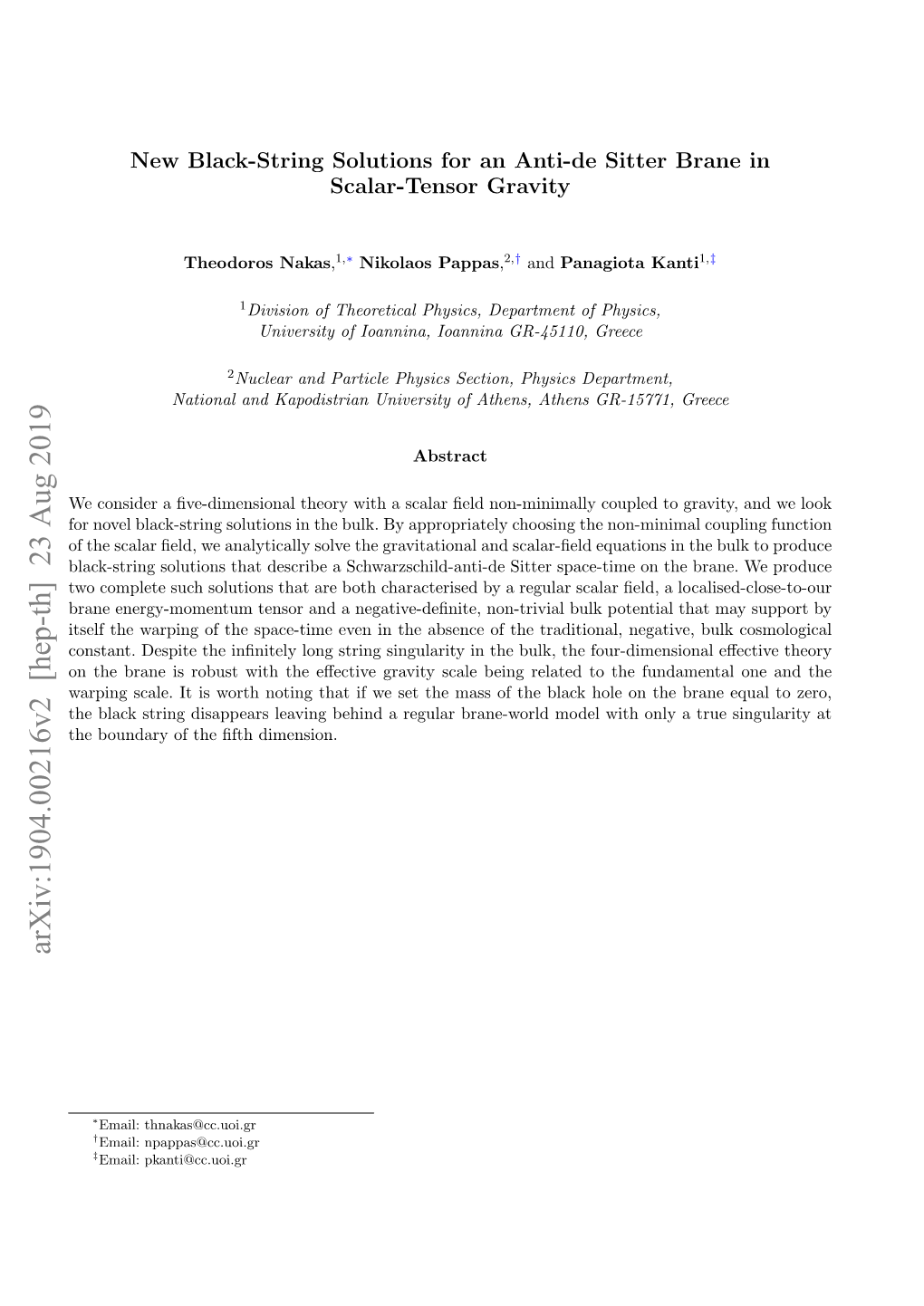 New Black-String Solutions for an Anti-De Sitter Brane in Scalar-Tensor Gravity