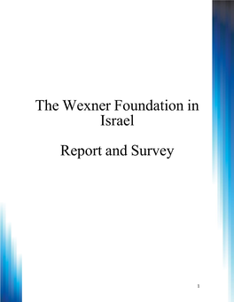 The Wexner Foundation in Israel Report and Survey